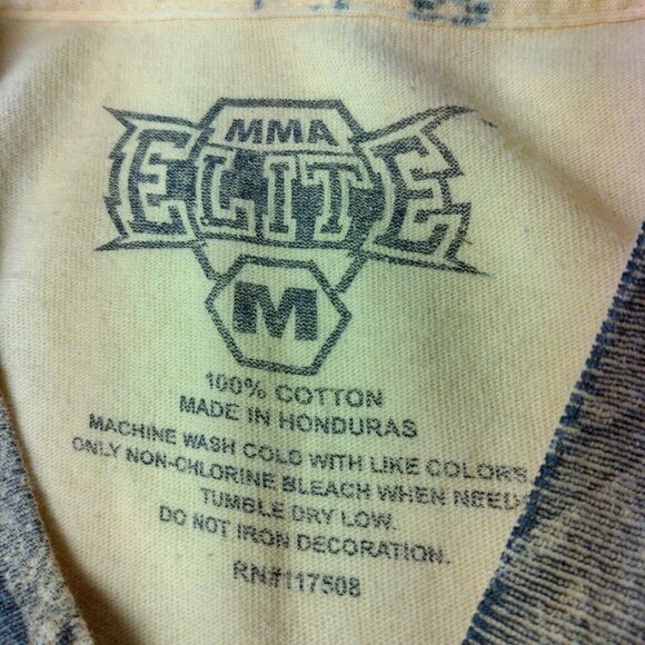 MMA Elite T Shirt Men Medium Ywllow Black Skull Fighting Mixed Martial Arts READ - Picture 5 of 11